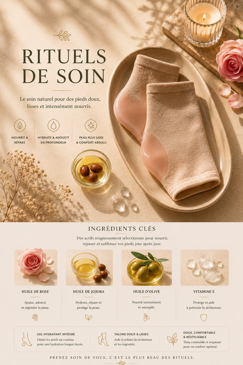 Chaussettes Réparatrices Talons Secs