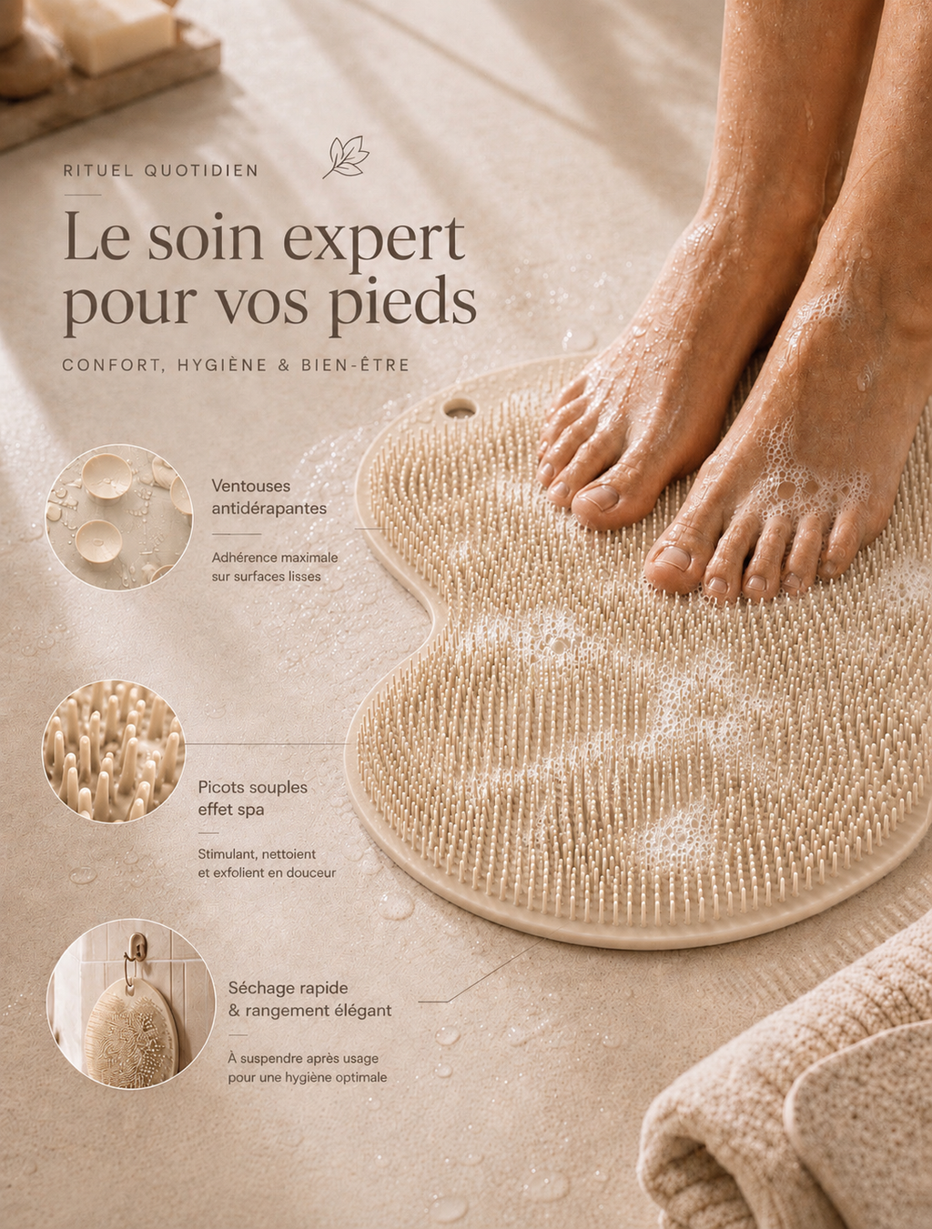 Tapis Nettoyant & Massant Pour Pieds